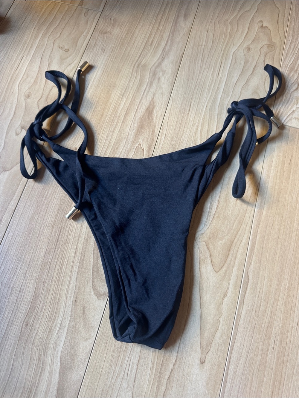 Monday Swimwear Black Tie-Side Bikini Bottom